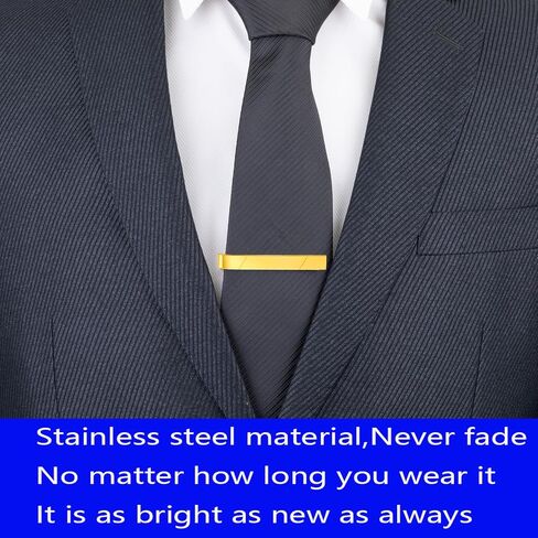 GWD Stainless Steel Tie Clips for Men Classic Colors Tie Bar, Ideal Gift for Father, Husband, Boyfriend, Business, Wedding, Tie clip With Gift Box in Kuwait
