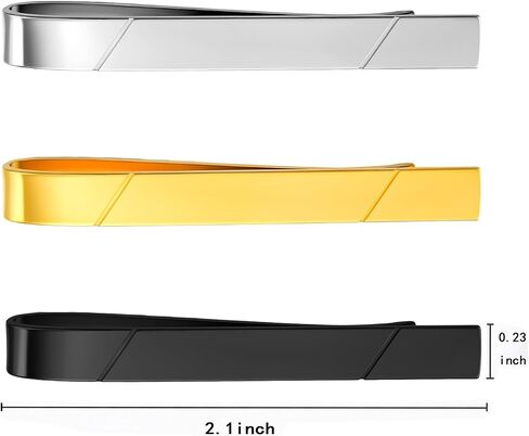 GWD Stainless Steel Tie Clips for Men Classic Colors Tie Bar, Ideal Gift for Father, Husband, Boyfriend, Business, Wedding, Tie clip With Gift Box in Kuwait