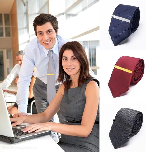 GWD Stainless Steel Tie Clips for Men Classic Colors Tie Bar, Ideal Gift for Father, Husband, Boyfriend, Business, Wedding, Tie clip With Gift Box in Kuwait