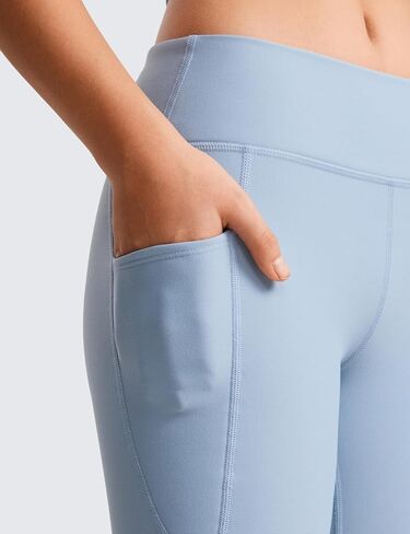 CRZ YOGA Girls Thermal Fleece Lined Athletic Leggings Water Resistant High Waist Warm Winter Kids Lounge Pants Side Pockets in Saudi Arabia