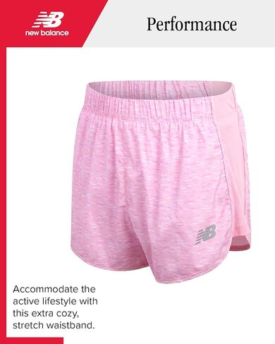 New Balance Girls Active Shorts Set - 2 Piece Performance Ribbed T-Shirt and Shorts - Cute Summer Outfit Set for Girls, 7-12 in Kuwait