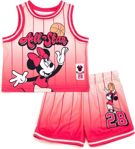 Disney Minnie Mouse Tank Top and Mesh Shorts Outfit Set Infant to Big Kid Sizes (12 Months - 10-12) in Saudi Arabia