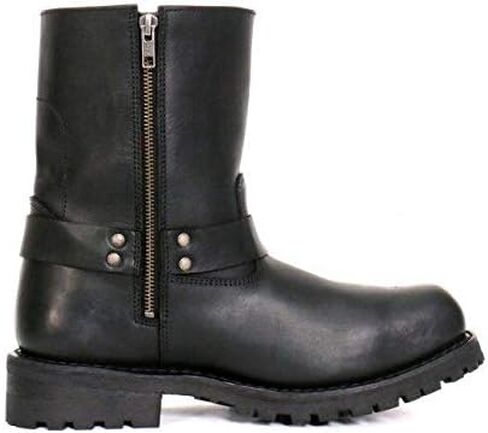 Hot Leathers BTM1004 Men's Black 8-inch Short Harness Leather Boots with Lug Sole - 15W in Kuwait