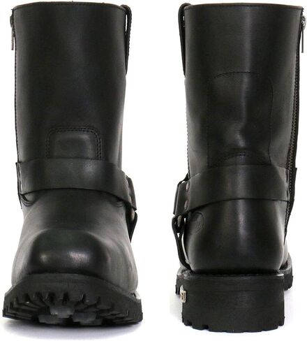 Hot Leathers BTM1004 Men's Black 8-inch Short Harness Leather Boots with Lug Sole - 15W in Kuwait