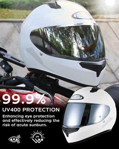 Soman HJ-34P Visor, Tinted HJ-34P Shield Replacement Compatible with C10 UV Protection (Silver) in Kuwait