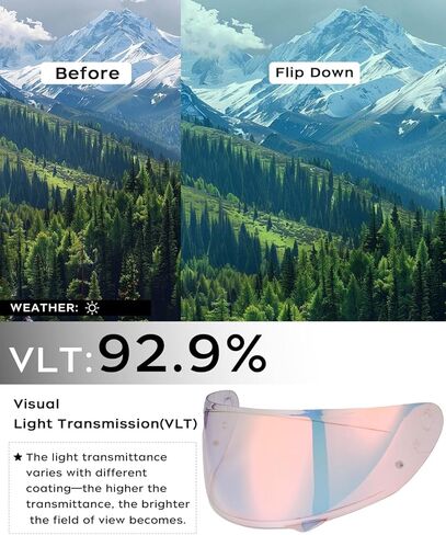 Soman HJ-34P Visor, Tinted HJ-34P Shield Replacement Compatible with C10 UV Protection (Silver) in Kuwait