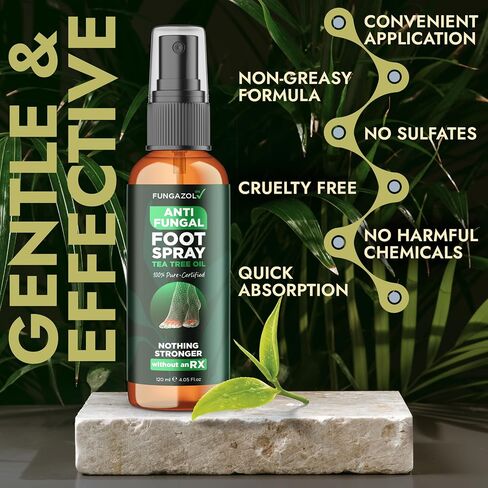 Terramed Just Think Comfort Foot Spray with Tea Tree Oil | Antifungal Treatment for Jock Itch, Nail Fungus & Ringworm | Fast Absorbing & Deep Penetrating Relief | Soothes Itching & Burning | 120ml in Kuwait