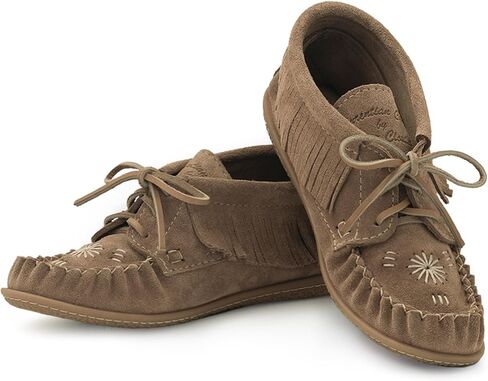 Laurentian Chief Moccasins Women Ankle Boot – Stylish Ankle Boots with Inca Embroidery, Comfortable Insole, Durable Rubber Sole, Made in Canada in Saudi Arabia