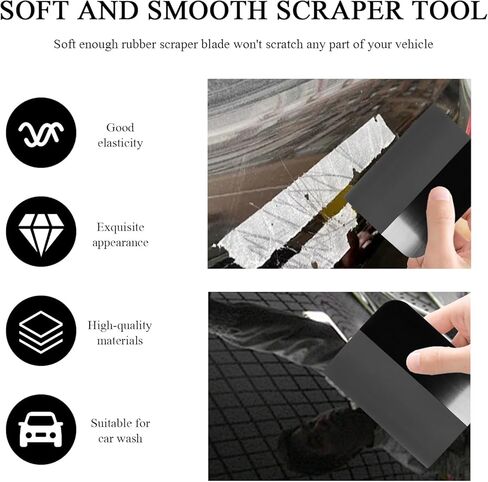 2 PCS PPF Squeegee, Anti-Scratch TPU Rubber Window Tint Squeegee Vinyl Wrap Tool, Soft Scraper for Car Paint Protection Film Installation Water Removal, Car Accessories (Green) in Kuwait