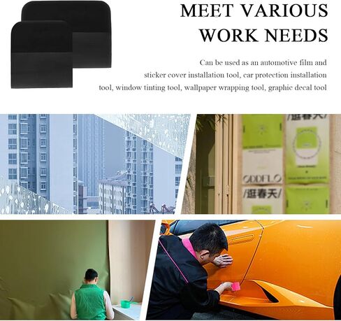 2 PCS PPF Squeegee, Anti-Scratch TPU Rubber Window Tint Squeegee Vinyl Wrap Tool, Soft Scraper for Car Paint Protection Film Installation Water Removal, Car Accessories (Green) in Kuwait
