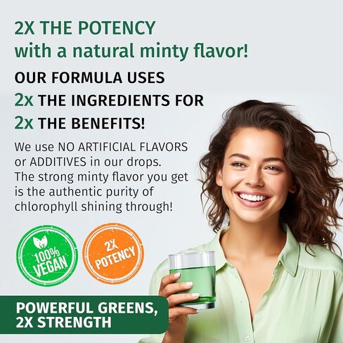 (4 Pack) 4-in-1 Vegan Chlorophyll Liquid Drops 7000mg for Immune Support, Energy, Gut and Skin Health - Liquid Chlorophyll - Internal Deodorant Enriched with Chlorella, Spirulina, & Copper, 8 Fl Oz in Saudi Arabia