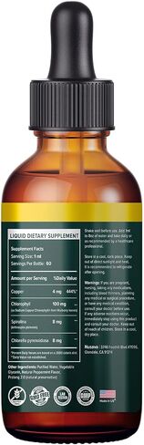 (4 Pack) 4-in-1 Vegan Chlorophyll Liquid Drops 7000mg for Immune Support, Energy, Gut and Skin Health - Liquid Chlorophyll - Internal Deodorant Enriched with Chlorella, Spirulina, & Copper, 8 Fl Oz in Saudi Arabia