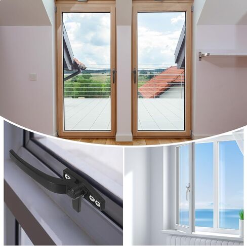 Uxcell 2PCS Casement Window Locking Handle ، سبيكة الزنك قفل المقبض قبضة قبضة اليسار واليد اليمنى للنوافذ ، لون الشمبانيا in Saudi Arabia