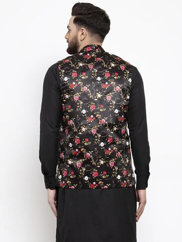 Maple Clothing Men's Traditional Nehru Jacket Indian Vest Waistcoat Floral in Kuwait