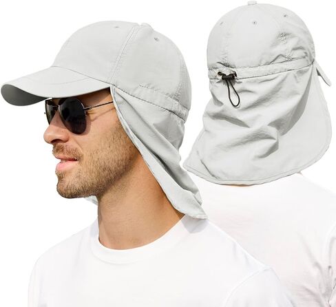 Zando Sun Hats with Neck Flap for Men Women UPF 50+ Waterproof Baseball Cap Adjustable Breathable Outdoor Hiking Fishing Hat in Saudi Arabia