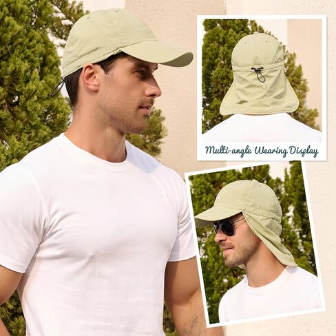 Zando Sun Hats with Neck Flap for Men Women UPF 50+ Waterproof Baseball Cap Adjustable Breathable Outdoor Hiking Fishing Hat in Saudi Arabia
