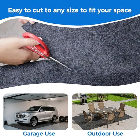 17'x7'45" Heavy Duty Garage Floor Mat with Adhesive Backing - Oil & Waterproof Non-Slip Protective Flooring for Under Cars, Trucks & Workshop - Durable Garage Rug for Parking & Shop Areas in Saudi Arabia