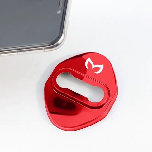 MAXDOOL Stainless Steel Car Door Lock Latches Cover Protector for for Mazda 3,6, Miata MX-5 CX-3,CX-5,CX-9 Car, 3M Adhesive Backing（ Pack of 4） (Red) in Kuwait