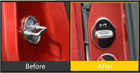 MAXDOOL Stainless Steel Car Door Lock Latches Cover Protector for for Mazda 3,6, Miata MX-5 CX-3,CX-5,CX-9 Car, 3M Adhesive Backing（ Pack of 4） (Red) in Kuwait
