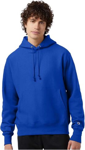 Champion S101 Men's Reverse Weave Hooded Sweatshirt, Heavyweight 12 oz. Fleece, Shrink-Resistant, Front Pouch Pocket (US, Alpha, Medium, Regular, Regular, Charcoal Heather) in Saudi Arabia
