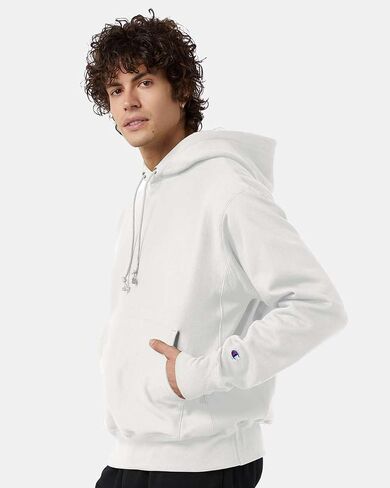 Champion S101 Men's Reverse Weave Hooded Sweatshirt, Heavyweight 12 oz. Fleece, Shrink-Resistant, Front Pouch Pocket (US, Alpha, Medium, Regular, Regular, Charcoal Heather) in Saudi Arabia