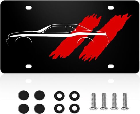 Black License Plate Cover for Dodge Strong Aluminum Novelty Funny for Women Men Car Front Decorative Plates Standard US 6 X 12 Inch in Saudi Arabia