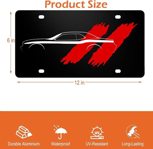 Black License Plate Cover for Dodge Strong Aluminum Novelty Funny for Women Men Car Front Decorative Plates Standard US 6 X 12 Inch in Saudi Arabia