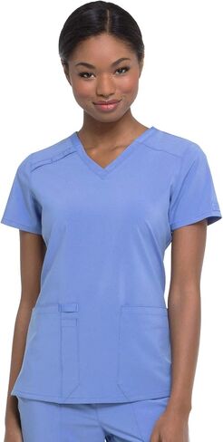 Dickies Women's Scrub Top V -neck Top مع 2 جيوب ، فتل الرطوبة ونسيج امتداد 360 درجة - DK615 in Saudi Arabia