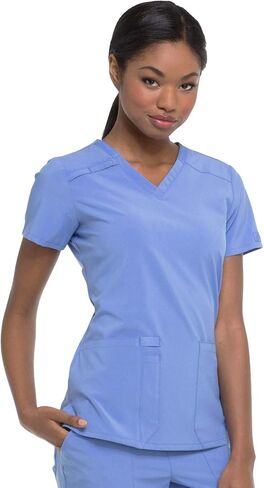 Dickies Women's Scrub Top V -neck Top مع 2 جيوب ، فتل الرطوبة ونسيج امتداد 360 درجة - DK615 in Saudi Arabia