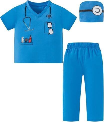 Daddy's New Fishing Buddy Baby Boys Girls Doctor Costume Outfits Cosplay Dress Up Pants Set in Saudi Arabia