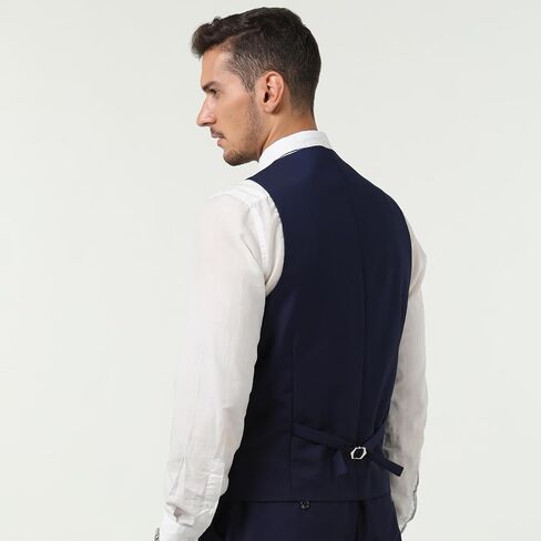 Men's Suit Vest Business Formal Dress Vests for Men Solid Color Casual Wedding Tuxedo Waistcoat in Kuwait