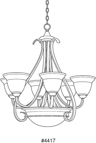Progress Lighting P4417-77 6-Light Two-Tier Torino Chandelier, Forged Bronze in Saudi Arabia