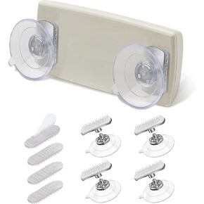 (2 Sets) Orzero EZ Pass Holder for Windshield, Fits Most US States Major Toll Pass Flexible Easy to Install and Remove with 4pcs Strong Suction Cups & 4pcs Mounting Strips