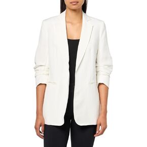 Anne Klein Women's Linen Notch Collar Jacket W Rouched Slee