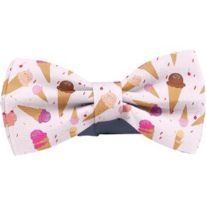 Adjustable Pre-tied bow tie for Men (Ice Cream Cones Pattern) Elegant Cute Bowties for Dogs Cats Pets