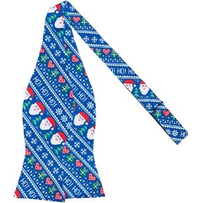 Jacob Alexander Men's Santa Claus Gifts Hearts Snowflakes Diagonal Pattern Self-Tie Bow Tie