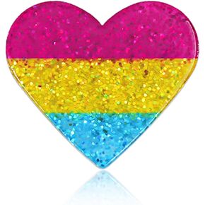 LGBTQ+ Pride Pins - Rainbow Heart Flag Lapel Brooch Pin Badge Progress Pride Bisexual Transgender Nonbinary Lesbian Pansexual LGBTQ Accessories for Jackets Backpacks Hats