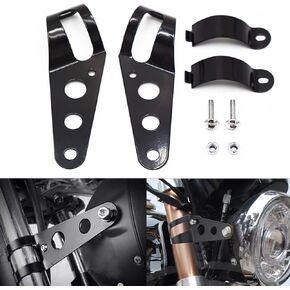 2pcs Motorcycle Headlight Mount Bracket for Harley Honda Kawasaki Suzuki Yamaha Triumph 35mm-43mm Black