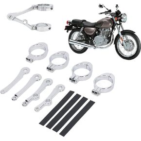 دراجة نارية يونفيل المصباح Mount Bracket Clip CNC دراجة نارية Motoriped Motion -Mount Mount Brackets مشبك قوسين Universal Clamps Clamps Clamps لـ 39mm ~ 41mm/1.5in ~ 1.6in أنبوب شوكة (فضية)