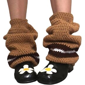 Women Strawberry Leg Warmers Cute Crotchet Knitted Leg Warmers Aesthetic Boot Cuffs Y2K Accessories