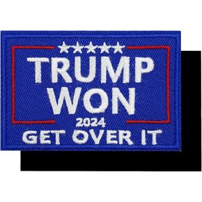 3'' Trump Won 2024 Get Over It Embroidered Hook and Loop Patch