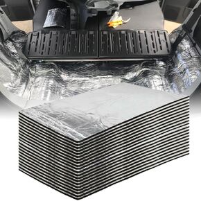 EAST FOREST 276mil 15.7''x9.8'' Aluminum Foil Heat Shield Mat 21.53 sqft Sound Deadener Mat Noise & Heat Insulation Moistureproof Waterproof for Car Hood Ceiling Door, Sound Deadener for Cars Black