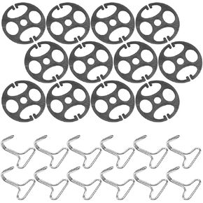 24PCS Car Seat Cover Plum Plate Metal Hooks, 12PCS Plastic Card Fixed Fastener Buckle & 12PCS Metal Fixing Hook Locking Clip, Vehicle Seat Covers Chucks Replacement Accessories (Black)