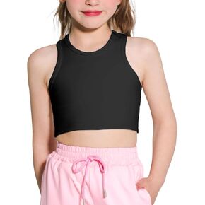 Girls Sports Bra Athletic Training Tank Tops Sleeveless Racerback Crop Tops for Kids Teens 5-12Y
