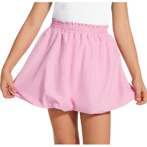 Cozypoin Girls Bubble Virts Boho مرنة عالية الخصر سكورتات شورت بالون لطيف لطيف مع جيوب لمدة 5-14y