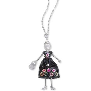 Charming Lady Doll Necklace, French Paris Dress Pendant, Fun Unique Jewelry Gift for Women