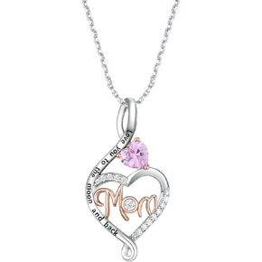 925 Sterling Silver Heart Necklace for Mom, Infinity Necklace, Mothers Day Gifts for Mom, Hypoallergenic, Includes Diamonds and Gemstones