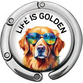 خطاف محفظة Golden Golden Funny Golden Retriever ، Life هي حامل شماعات حقيبة يد ذهبية ، محفظة مستديرة.