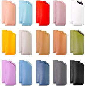 30 Pcs PU Leather Eyeglass Case, Soft Eyeglass Cases, Slim Eyeglass Case, Pocket Glasses Case for Women
