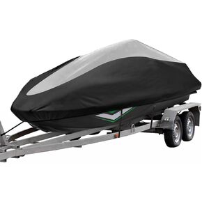 تغطية التزلج النفاثة الغطاء الثقيل مقاوم للماء 210D قائم على jetski cover jetski ل Kawaski Yamaha Max طول 105 "